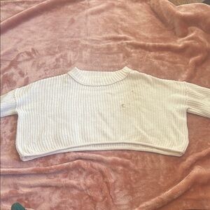Wild Fable Cream Shrug Sweater with Ribbed Texture